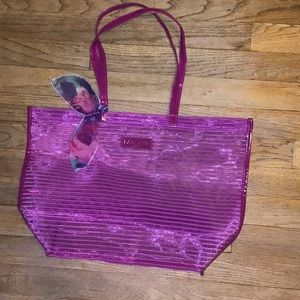 Beautiful plum colored mesh Lancôme tote